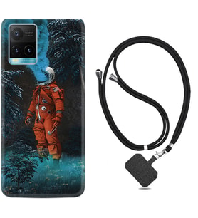 Vivo Y11S Y21S Y20 Y20S Y70 Kılıf Boyun Askılı Silikon Astronot Smoke 1769
