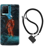 Vivo Y11S Y21S Y20 Y20S Y70 Kılıf Boyun Askılı Silikon Astronot Smoke 1769