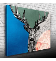 Dijital Efektli Geyik Dekoratif Kanvas Tablo 50 x 70