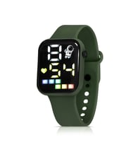 Polo Air Silikon Kordon Dijital Renkli Işıklı Unisex Kol Saati PL-1460B (Koyu Yeşil)