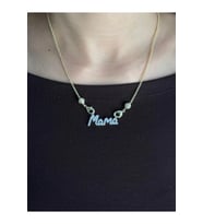 Gold Mama Yazılı Kolye Çelik Kadın  Minimal Harf Kolye (Altın)