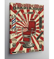 Kanvas Tablo Barber Shop Reklam Afişi