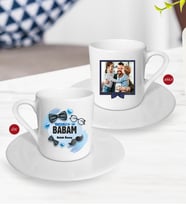 BK Gift Kişiye Özel Babalar Günü Hediyesi Fotoğraflı Türk Kahvesi Fincanı-92