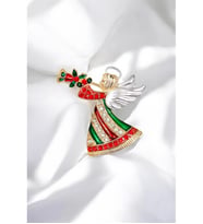 YILBAŞI NOEL TAŞLI MELEK BROŞ