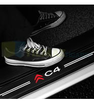 Citroen Logo C4 Karbon Kapı Eşiği Koruma Araba Etiket Oto Sticker Yapıştırma 4 Parça