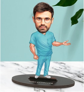 Kişiye Özel Doktor 1 Tasarımlı Karikatür Biblo