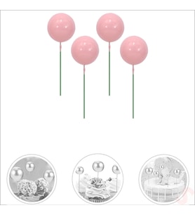 Çubuklu SüSLeme Topu, 4cm x 4 adet - Pembe (STD)