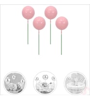 Çubuklu SüSLeme Topu, 4cm x 4 adet - Pembe (STD)