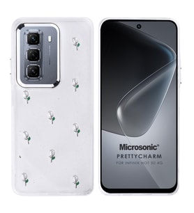 Microsonic Infinix Hot 50 4G Kılıf PrettyCharm Tulip (Yeşil)