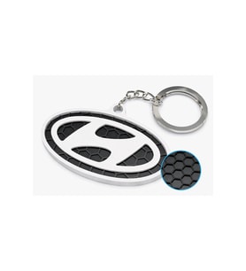 Hyundai Logo Anahtarlık Metal Krom – Petek Desenli Premium Oto Anahtarlığı