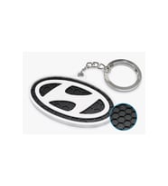 Hyundai Logo Anahtarlık Metal Krom – Petek Desenli Premium Oto Anahtarlığı