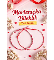 Crystal Atelier Şans Getiren Marteniçka Bileklik Kırmızı Beyaz İp - El Yapımı Dilek Bilekliği - Bahar Yeni Sezon Hediye - 10 Adet (Beyaz - Kırmızı)
