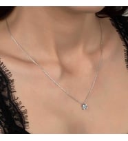 Swarovski Taşlı Gümüş Tektaş Bayan Kolye