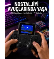 Şarjlı Retro Gamepad Oyun Konsolu 520 Oyunlu TV Çıkışlı El Konsolu