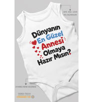 Anneye Özel Sıfır Kollu Bebek Zıbını %100 Pamuk