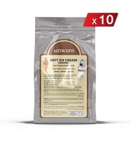 Soft Dondurma Tozu Kakaolu 1.300 Gr x 10 Adet - 5L (Süt)