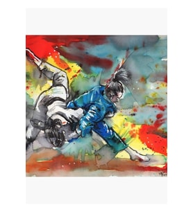 Judo Tablo Ahşap Poster Dekoratif