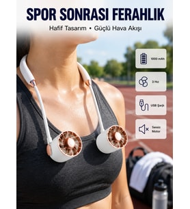 Yazlık Taşınabilir Sessiz Boyun Fanı 3 Kademe Hız Ayarlı