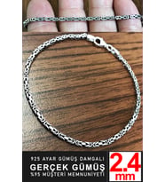 925 Ayar Gümüş Erkek KARE Kral Zincir Bileklik Künye Erkeğe Sevgiliye Hediye msb15 (Beyaz)