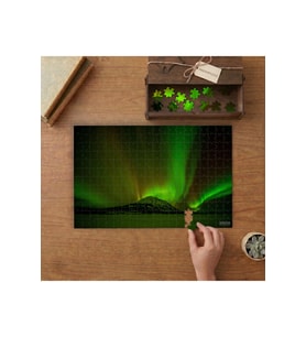 Kuzey Işıkları - Dağlar Tasarımı 240 parça Ahşap Puzzle Ahşap Kutuda MP02109