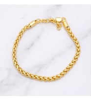 Altın Kaplama İmitasyon Burgu Zincir Model Bileklik BLK-1256 (Gold)