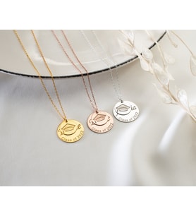 Kişiye Özel 925 Ayar Gümüş Mezuniyet İsim Tarih Kolye (Gold)