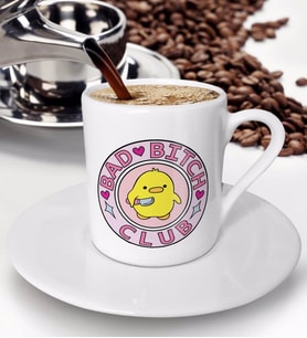 BK Gift Bad Bitch Club Tasarımlı Türk Kahvesi Fincanı - Model 1