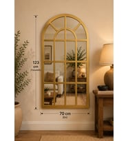 Pencere Model Dekoratif Duvar Aynası 123x70 cm – Modern Çerçeveli Salon, Antre ve Yatak Odası Aynası