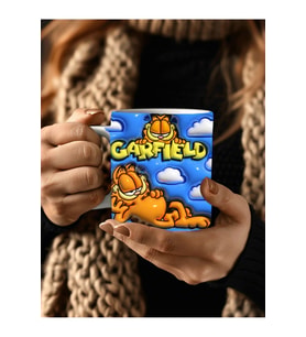 GARFİELD Baskılı 3D Tasarım Seramik Kupa Mug - Hediyelik Kupa Bardak