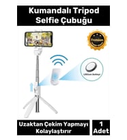 Premium Pratik Ayaklı Stabil Çekim Yapabilen Uzaktan Çekim Özellikli Kumandalı Tripod Selfie Çubuğu