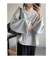 Oversize Kesim Bisiklet Yaka Uzun Kollu Sweatshirt