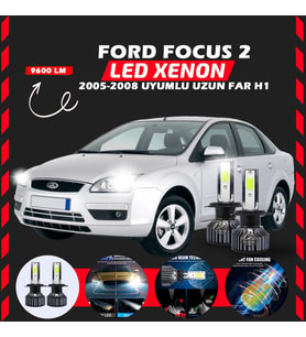 Ford Focus 2 2005-2008 Uzun Far Uyumlu Şimşek Etkili Led Xenon Pro Series H1