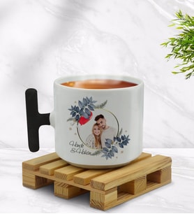 BK Gift Kişiye Özel İsimli Fotoğraflı Siyah T Kulplu Middle Kupa Bardak-34