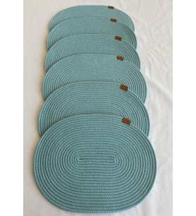 Jüt Amerikan Servis Sofra Altlığı, Masa Dekoru Supla Oval 30x40 6lı (Mint Yeşili)