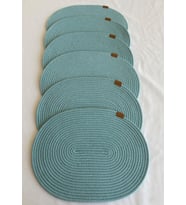 Jüt Amerikan Servis Sofra Altlığı, Masa Dekoru Supla Oval 30x40 6lı (Mint Yeşili)