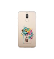Huawei Mate 10 Lite ile Uyumlu Splash Bukalemun Tasarımlı Şeffaf Silikon Kılıf