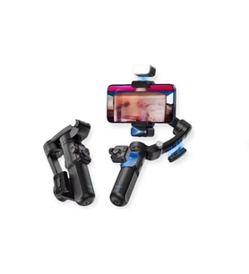 M03 3 Eksenli Telefon Gimbalı - Kamera Takip Özellikli, LED Işık + Dahili Mikrofonlu Vlog Çekim Seti