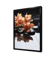 Spa Taşları ve Orkide Çerçeveli Mdf Tablo