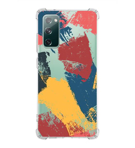 Samsung Galaxy S20 Fe  Köşe Korumalı Antişok Kapak Brush Stroke Tasarımlı Şeffaf Silikon Kılıf