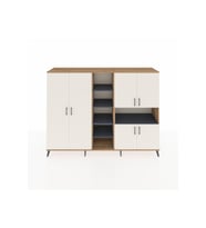 Hyperion Dolap 13 Raflı 6 Kapaklı 220x44x163 Çam-Aytaşı/Antrasit
