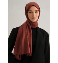 Viscon Kazayağı Desen Şal 3 (Kiremit)