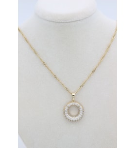 STİL İNCİSİ/XUPING JEWELRY DAİRE ZİRKON TAŞLI KOLYE