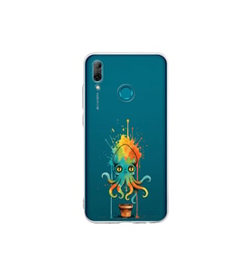 Huawei P Smart 2019 ile uyumlu Splash ahtapot tasarımlı şeffaf silikon kılıf