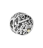 Nur Silver Family Kalp Detay Gümüş Charm NUR-BL00154