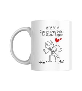 Kişiye Özel Love Sevgili Temalı Kupa Bardak