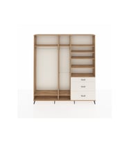 Arges Dolap 9 Raflı 3 Çekmeceli 3 Askılı 220x30x243 Çam-Çam/Aytaşı