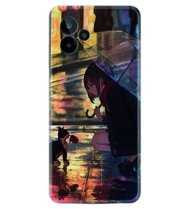 General Mobile GM 24 Pro Kılıf Silikon Desen Özel Seri Kız ve Kedi 1762
