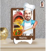 Kişiye Özel Lahmacun Temalı Karikatür Ahşap Biblo