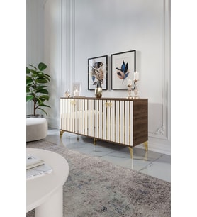 Dubai Konsol Mdf Mebran Kapak Ekru Ceviz