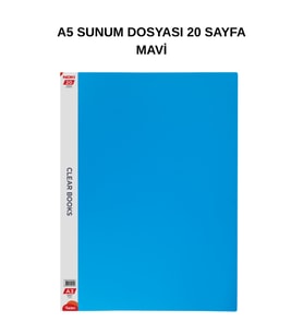 A5 Sunum Dosyası 20 Yaprak Mavi
